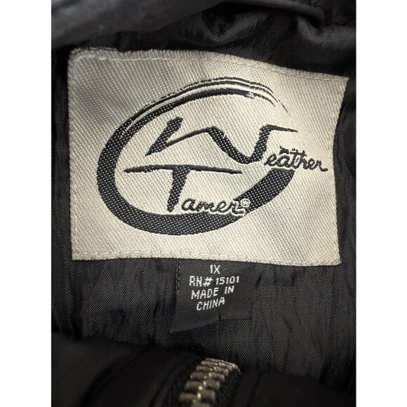 Weather Tamer Plus Size 1X Faux Leather Full Zip Jacket Black Long Sleeve Outdoo - Picture 7 of 10